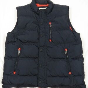 Orvis Essex Down Quilted Mens Red Full Zip Snap Puffer Gilet Vest Coat Jacket M
